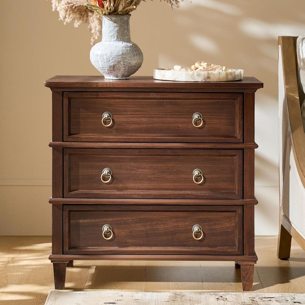 Olinto Cherry 3-Drawer 28 in. W Nightstand - thumbnail 10