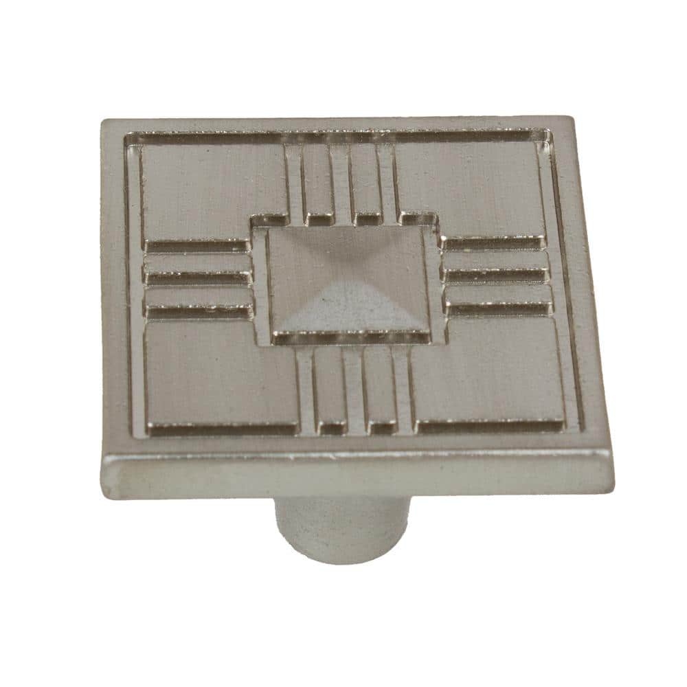 Satin Nickel Square Modern Cabinet Knob Multipack