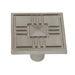 1-1/4 in. Satin Nickel Craftsman Collection Square Cabinet Knobs (10-Pack)