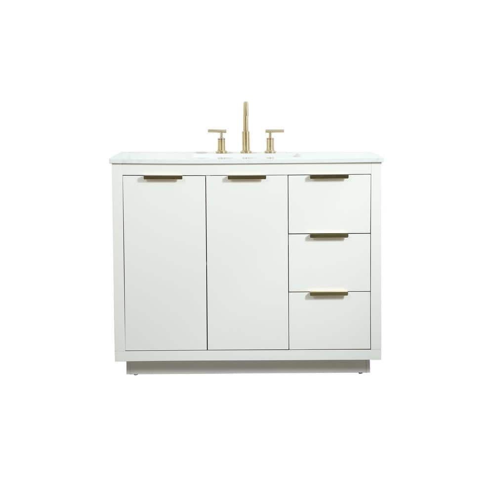 Simply Living 42 in. W x 22 in. D x 34 in. H Bath Vanity in White with Cala