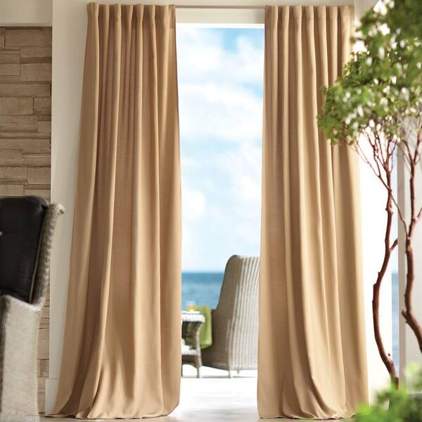 Home Decorators Collection Semi-Opaque Khaki Outdoor Back Tab Curtain (Price Varies by Size)