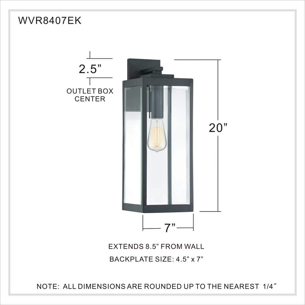 20" Black and Bronze Steel Outdoor Wall Lantern