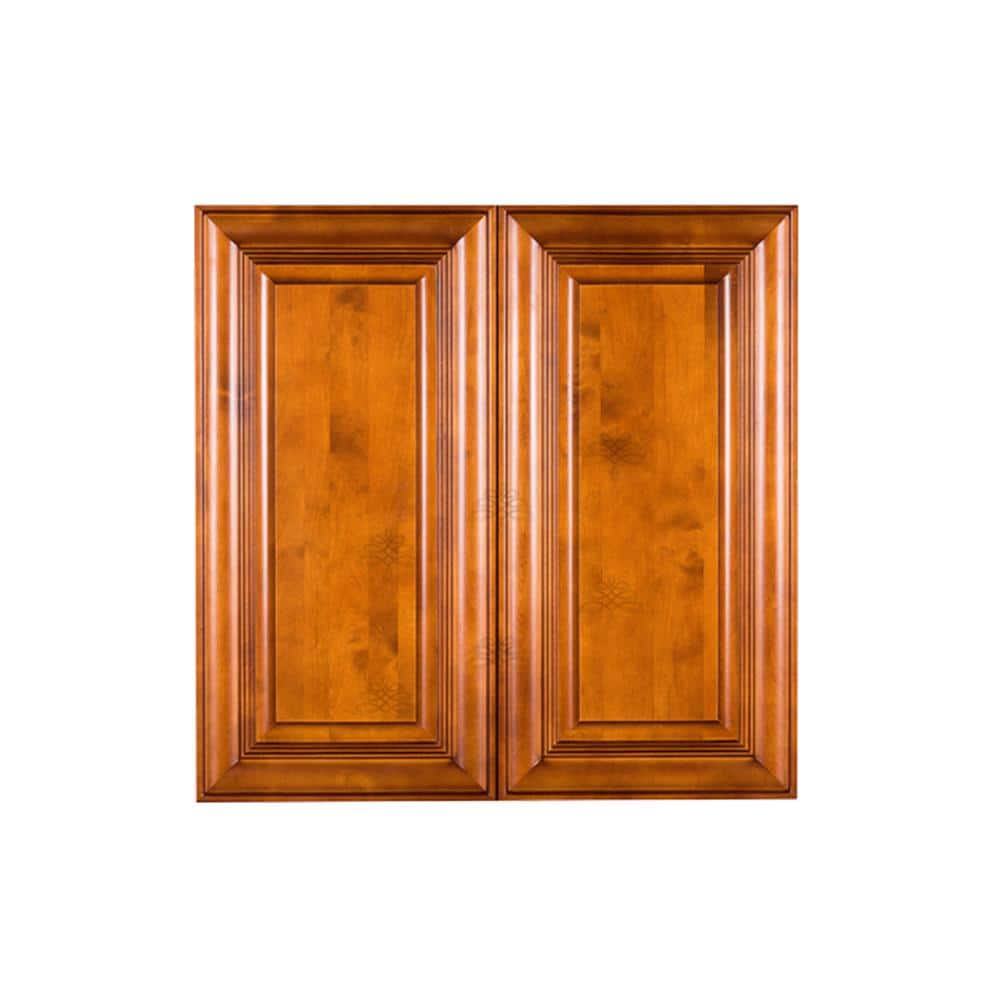 Cambridge Assembled 33x30x12 in. Wall Cabinet with 2 Doors 2 Shelves in Chestnut price history on PriceWatchPro