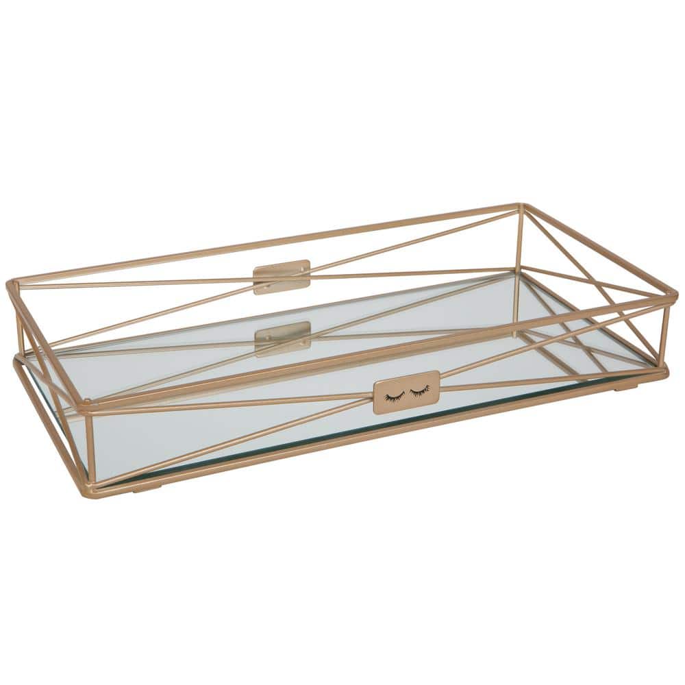 Satin Gold Rectangular Perfume and Jewelry Tray