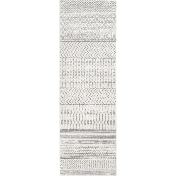 Home Decorators Collection Nova Stripes Gray 3 ft. x 8 ft. Runner Rug