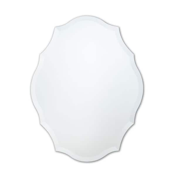 better bevel 23.5 in. x 30.5 in. Frameless Scalloped Oval Beveled Edge ...