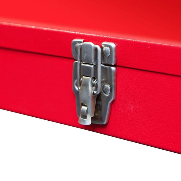 Big Red 19.1 in. L x 6.1 in. W x 6.5 in. H, Hip Roof Style Portable Steel  Tool Box with Metal Latch Closure TB101 - The Home Depot