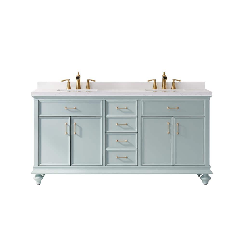 ROSWELL Charlotte 72 in. W Vanity in Finnish Green with Composite Stone