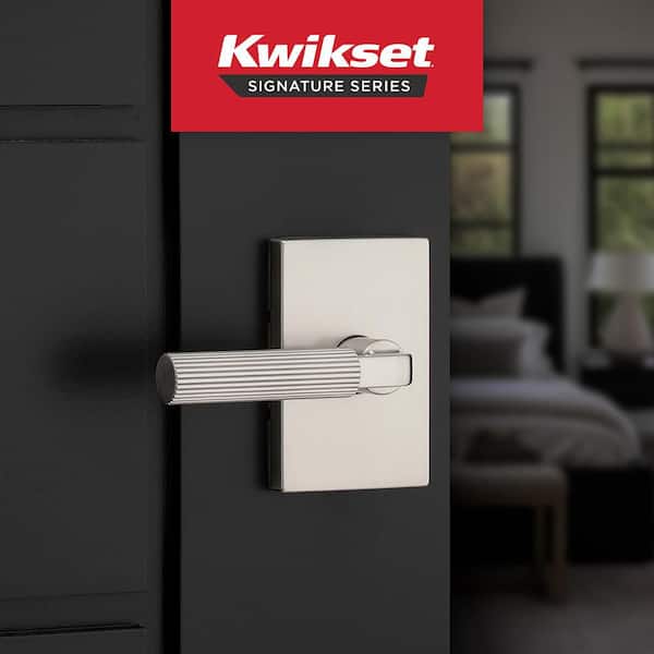 Mirada Satin Nickel Rectangle Bed/Bath Door Handle with Antimicrobial Technology