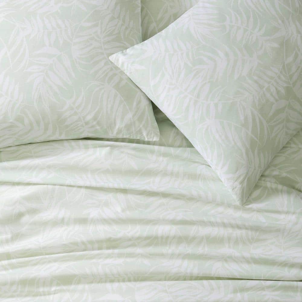 King Green Cotton Tropical Bedspread Cover Set