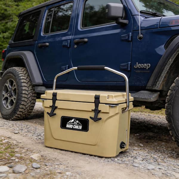 IMAGACFUN 20 Quart Khaki Hard Shell Ice Chest Cooler, Portable 5