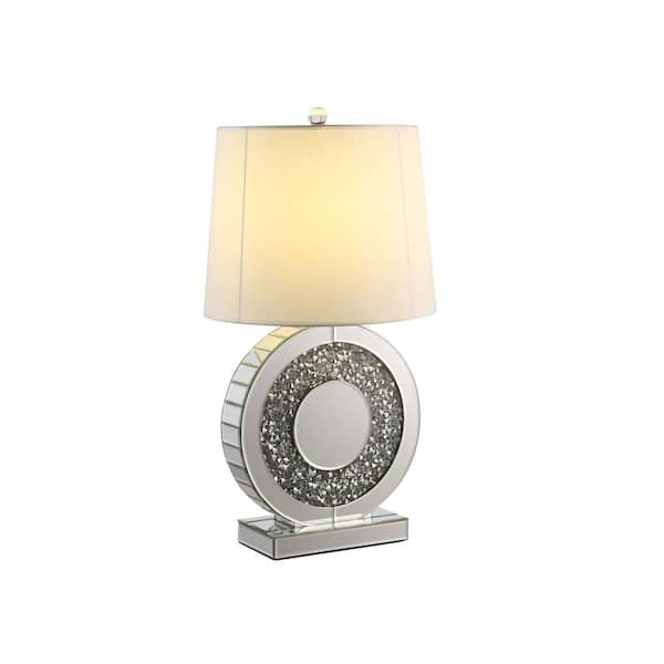 HomeRoots 27 in. Clear Standard Light Bulb Bedside Table Lamp