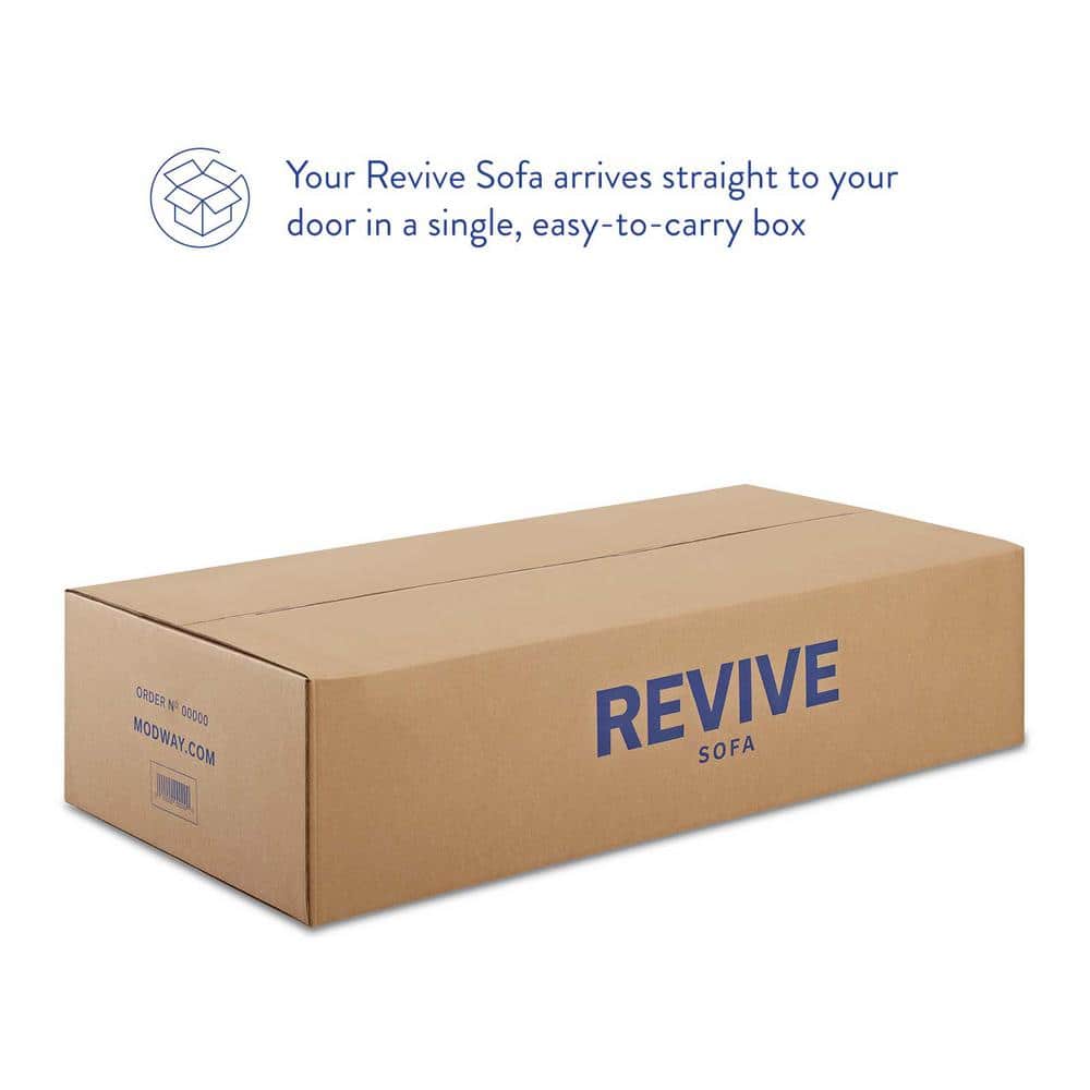 Revive 72'' Gray Performance Velvet Lawson Sofa with Gold Legs