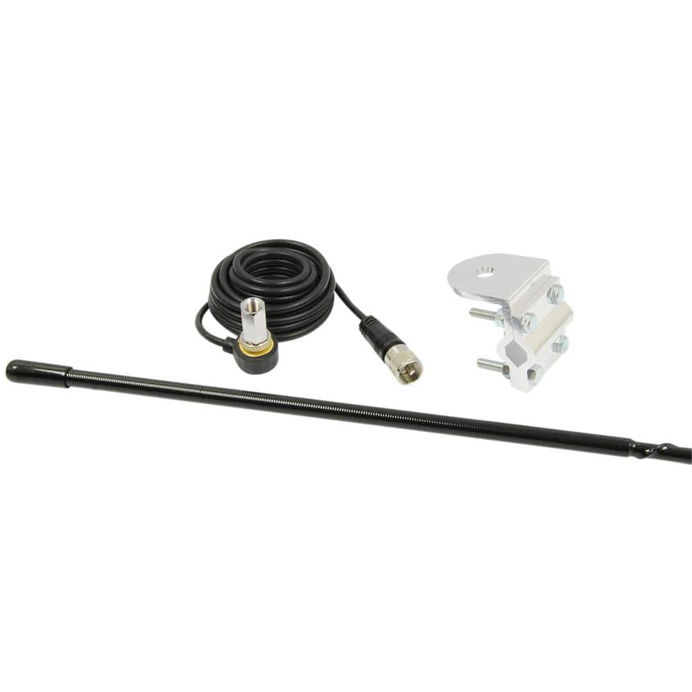 Platinum Series Single Mirror Mount CB Antenna Kit 1000-Watt Black, 4 ft.