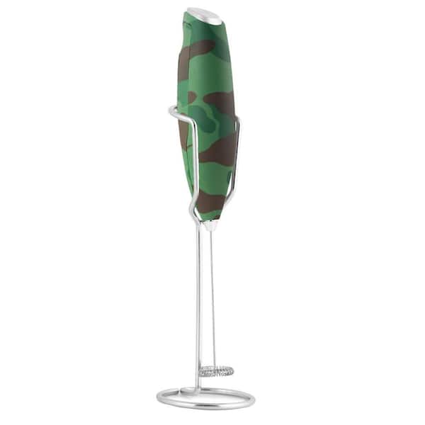 Zulay Kitchen Pro Milk Frothier Wand Ultra High-Speed Handheld Frothier - Green Camo