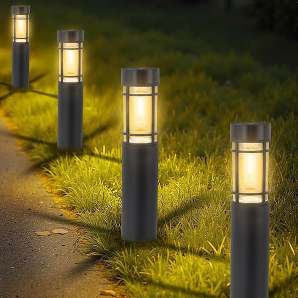 Black Solar LED Weather Resistant Outdoor Path Lights (12-Pack)