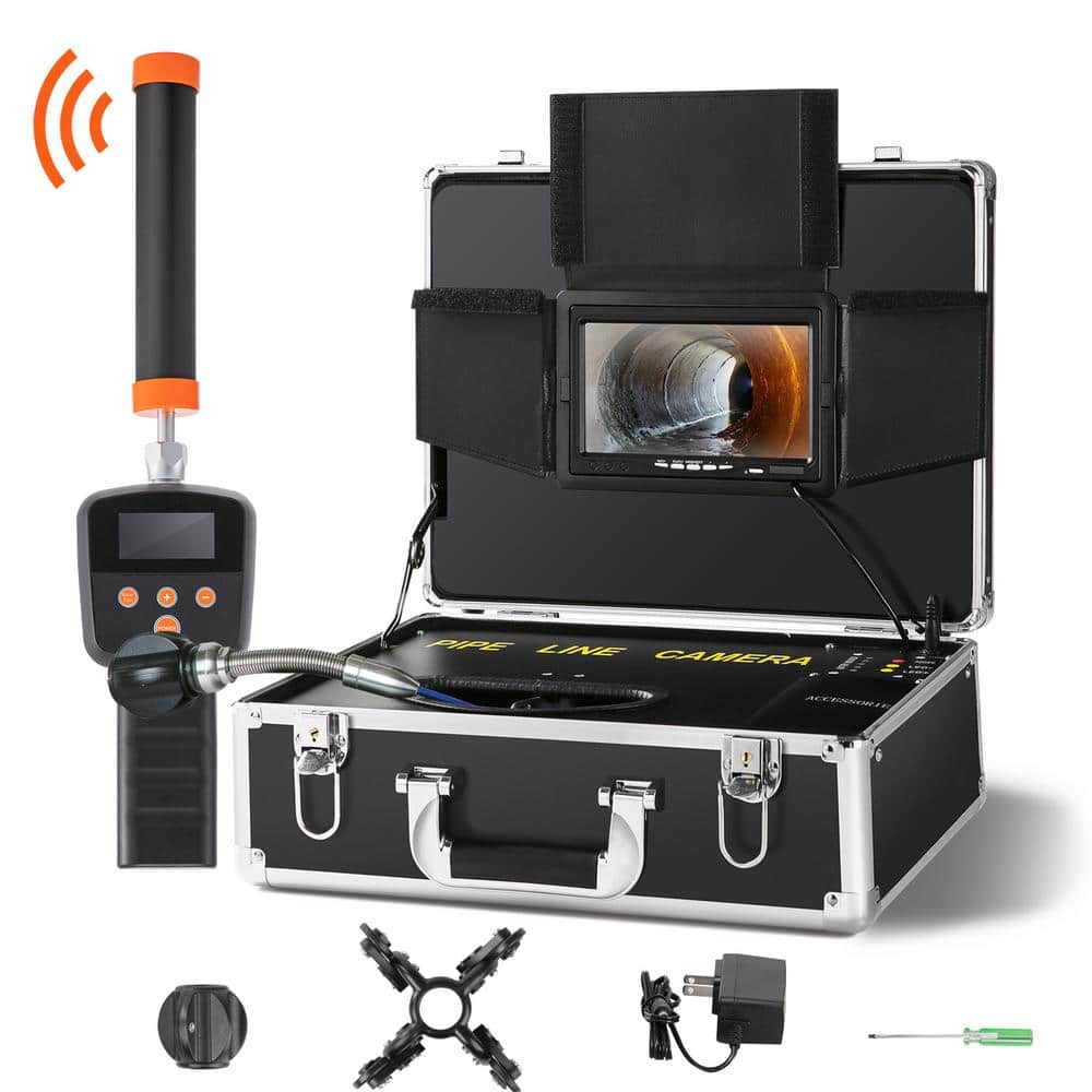 VEVOR Sewer Camera with 512 Hz Locator 7 in. Pipeline Inspection Camera IP68 131 ft. Snake 16GB SD Card for Sewer Plumbing DDWKXSGDNK740FG8GV1-0522 - VEVOR Sewer Camera with 512 Hz Locator 7 in. Pipeline Inspection Camera IP68 131 ft. Snake 16GB SD Card for Sewer Plumbing DDWKXSGDNK740FG8GV1-0522 -