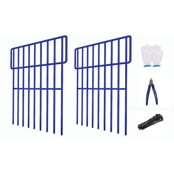 Animal Barrier Fence 25 Pack 3 in. No Dig Rustproof Metal Defense Fence for Dogs Rabbits Outdoor Yard Blue