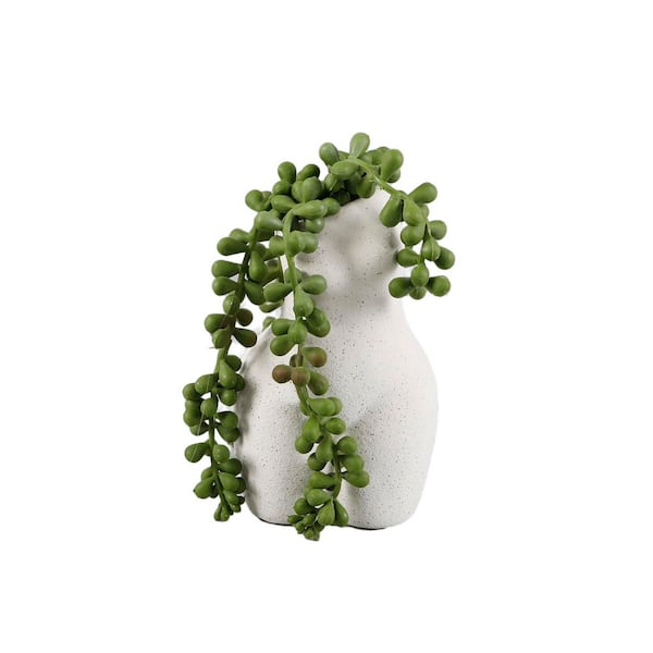 Flora Bunda 5.5 " White Artificial String of Pearls in Ceramic