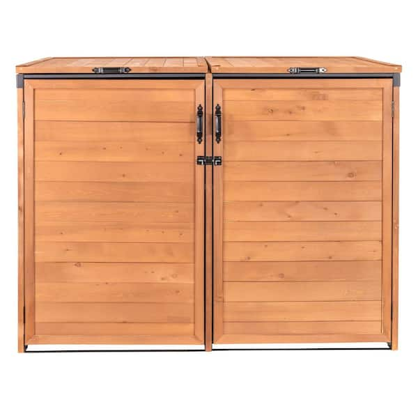 Leisure Season 65 in. x 38 in. x 53 in. Cedar Brown Trash Can Storage Large  Horizontal Refuse Storage Shed RSS2001L - The Home Depot