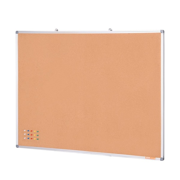 SKYSHALO 35.4 in. L x 47.24 in. W Large Cork Board-Wall-Mounted Bulletin Board with Pin Board Perfect, Framed Memo Board