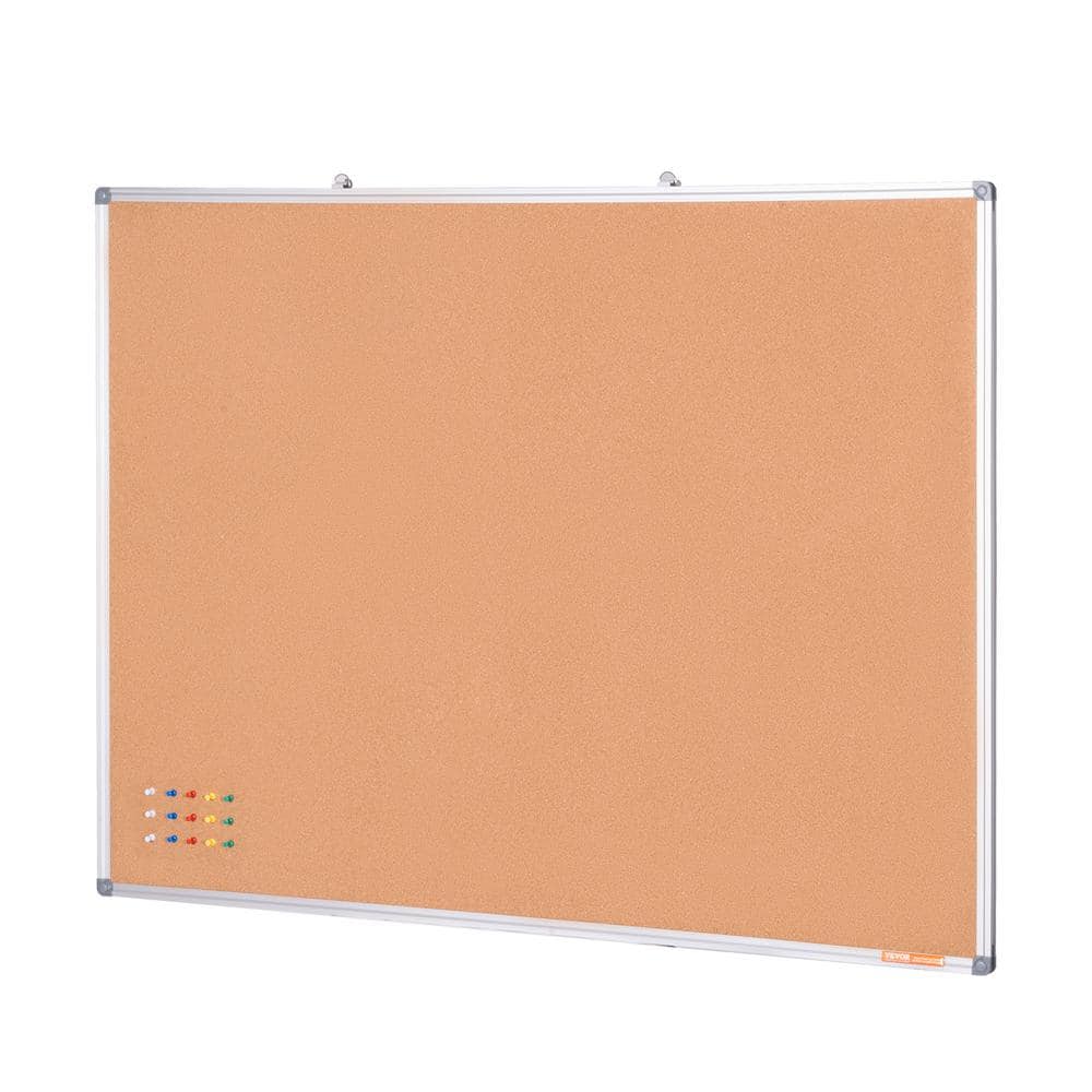 VEVOR White Cork Board 48 in. x 47.24 in. Aluminum Framed, Wall-Mounted Bulletin Board for Home, School, White Framed