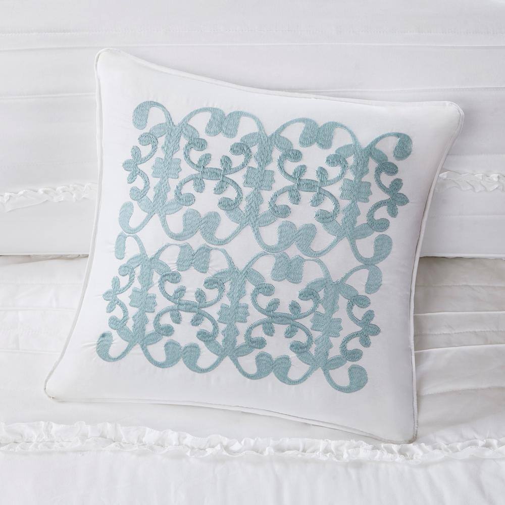 White California King Microfiber Ruffled Comforter Set
