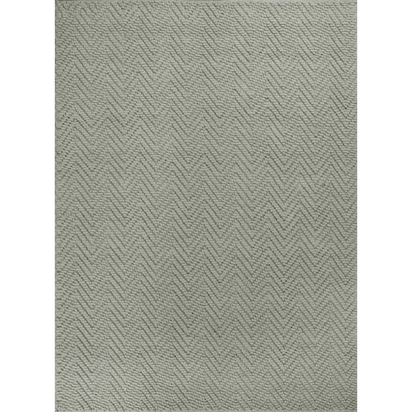 Kas Rugs Organic Heather Herringbone Grey 8 ft. x 11 ft. Area Rug