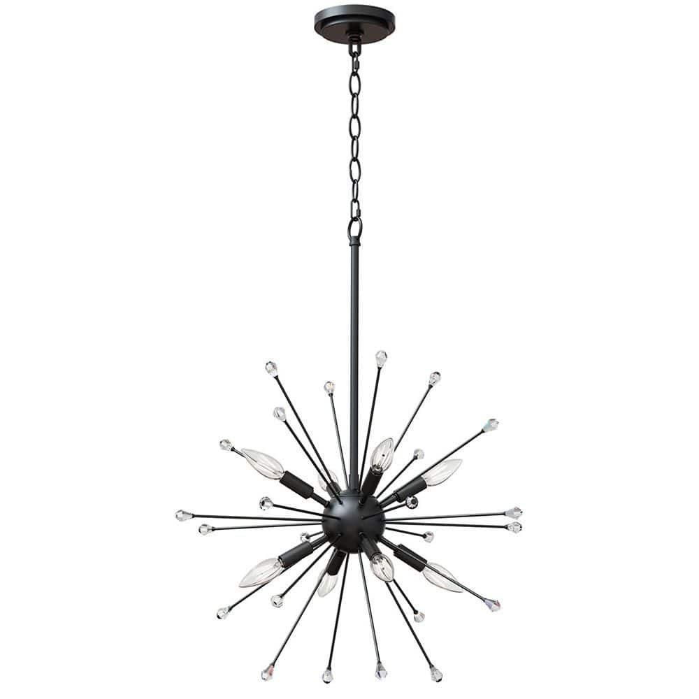 Bossier 8-Light 22.25 in. Matte Black Plug and Play Sputnik Chandelier with SkyPlug price history on PriceWatchPro