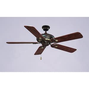 52 in. Vintage Bronze with Antique Gold Ceiling Fan