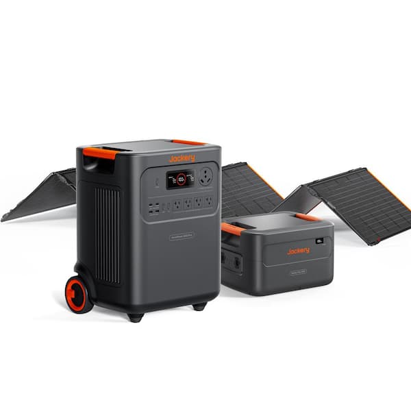 3600W/7200W Push Button Start Solar Generator HomePower 3600 Plus with Extra Battery Pack and 1-Piece 500X Solar Panel