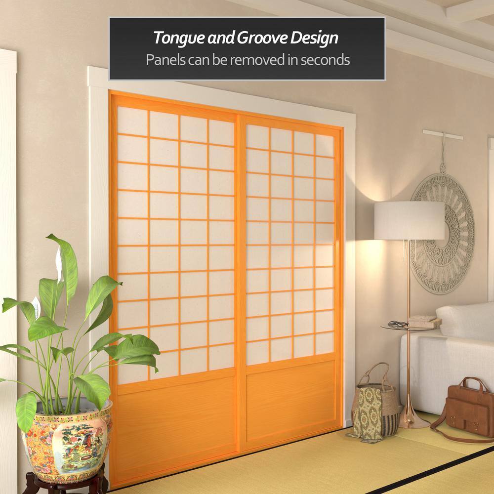 Zen Shoji Sliding Door Kit with Rice Paper Panels
