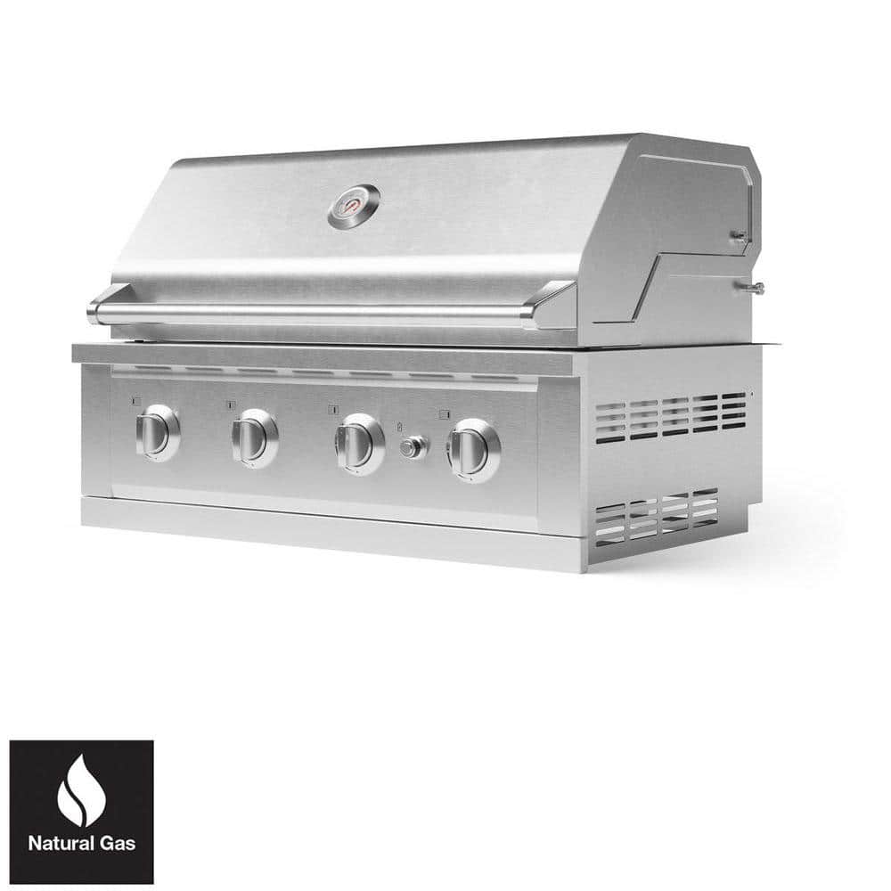 Performance Outdoor Kitchen 4-Burner Built-In Natural Gas Grill in Stainless Steel, 40 in.