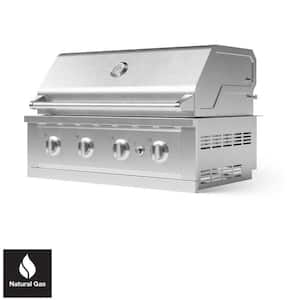 40 in. 4-Burner Natural Gas Grill in Stainless Steel