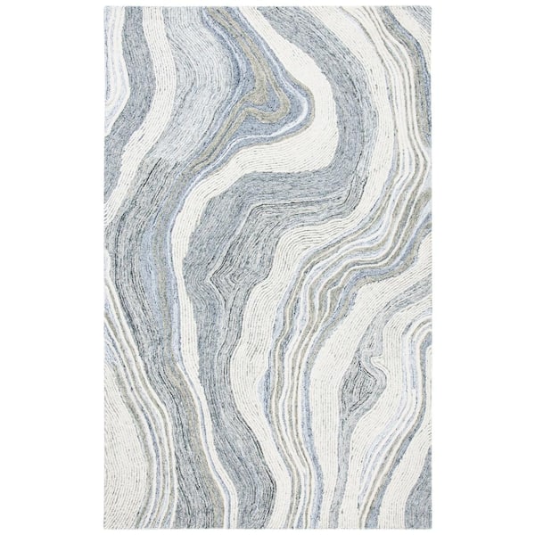 SAFAVIEH Fifth Avenue Gray/Ivory Doormat 3 ft. x 5 ft. Gradient Abstract Area Rug
