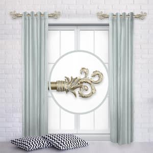Plume 12 in. - 20 in. L Adjustable 1 in. Dia Single Side Window Curtain Rod in Light Gold (Set of 2)
