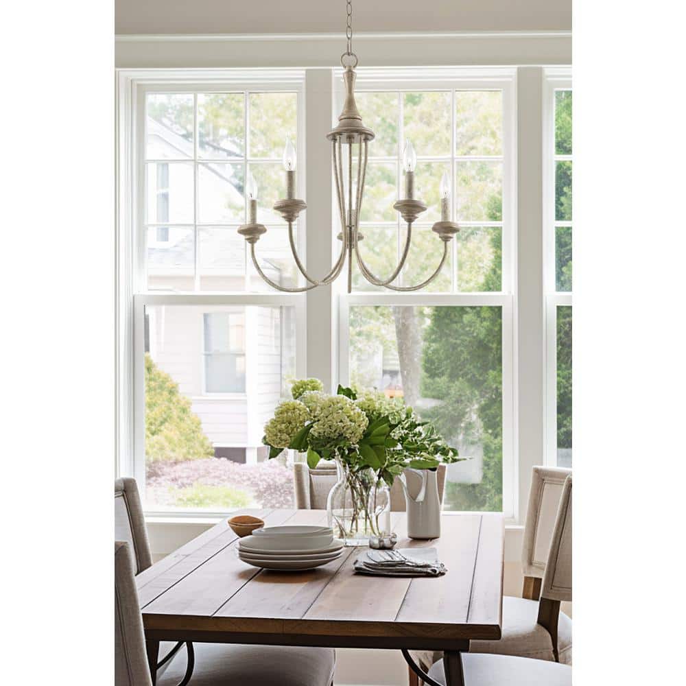 Lotus 24" Rustic Metal and Smoked Cedar French Country Chandelier