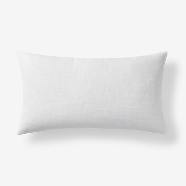 The Company Store Company Cotton White Texture 12 in. X 21 in. Throw Pillow Cover