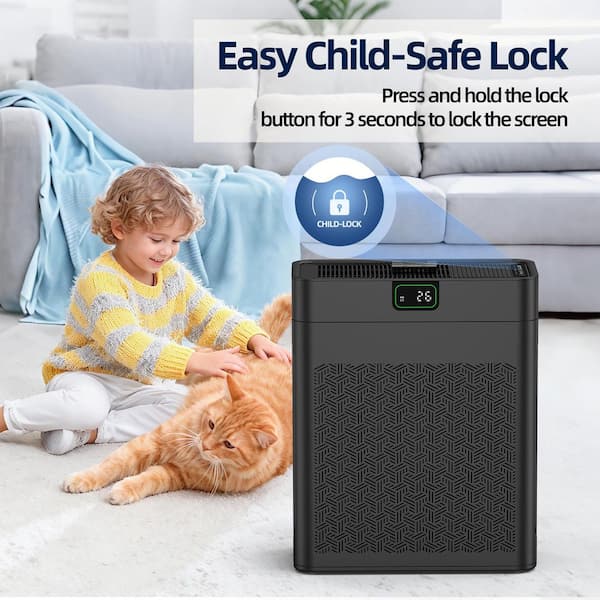 Edendirect 1100 sq. ft. H13 HEPA Personal Air Purifier in Black
