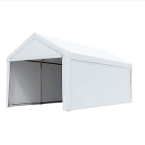233.46 in. W x 116.93 in. D x 106.3 in. H White Roof Heavy-Duty Portable Metal Carport Garage Tent