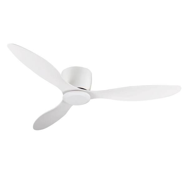 Jushua 52 in. White Reversible DC Motor Flush Mount Standard Ceiling ...