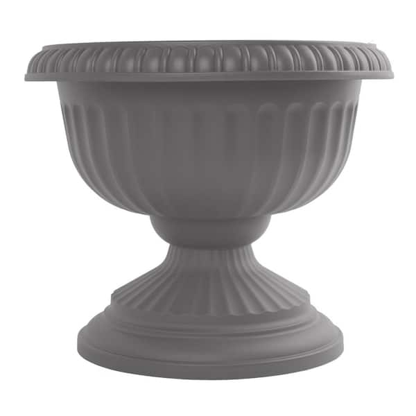 Bloem Grecian 12 in. Charcoal Plastic Urn Planter