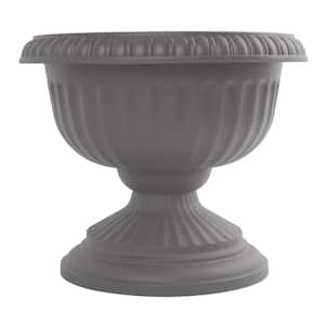Grecian 18 in. Charcoal Plastic Urn Planter