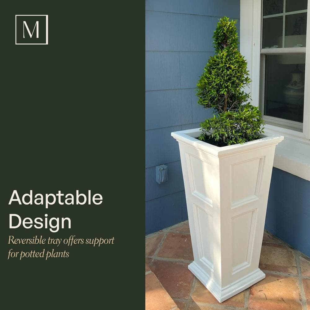 Black 28" Polyethylene Tall Outdoor Planter