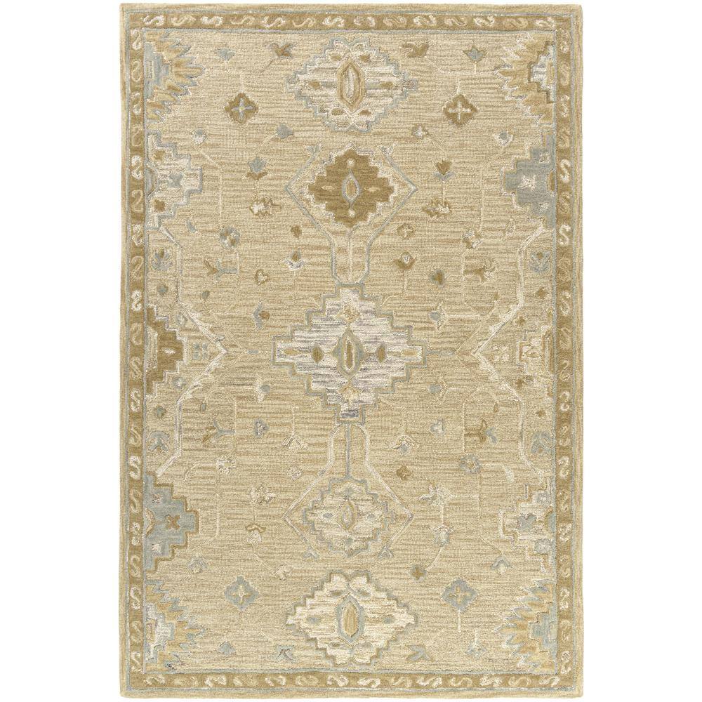 Diana Beige/Blue 5 ft. x 8 ft.  Medallion Indoor Area Rug
