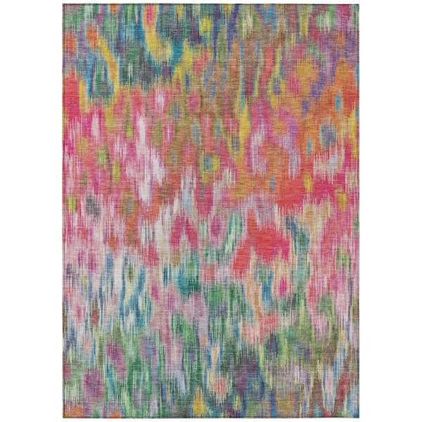 Chantille Machine Washable Indoor/Outdoor Abstract ACN2129 Pink 5 ft. x 7 ft. 6 in. Area Rug