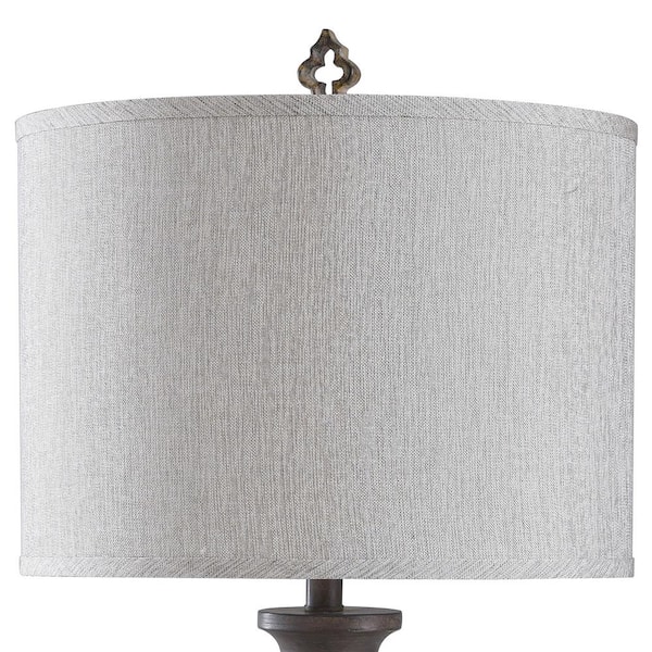 StyleCraft 34.5 in. Vincent Gray Table Lamp with Gray Hardback