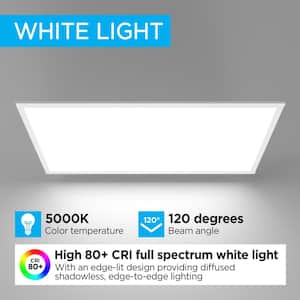 2 ft. x 4 ft. Skylight 50-Watt 5500 Lumens Dimmable Integrated LED Flat Panel Light with 5000K, White (Set of 2)