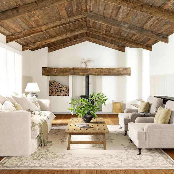 Princesa Medallion Wool Cotton Beige 8 ft. x 10 ft. Indoor/Outdoor Patio Area Rug