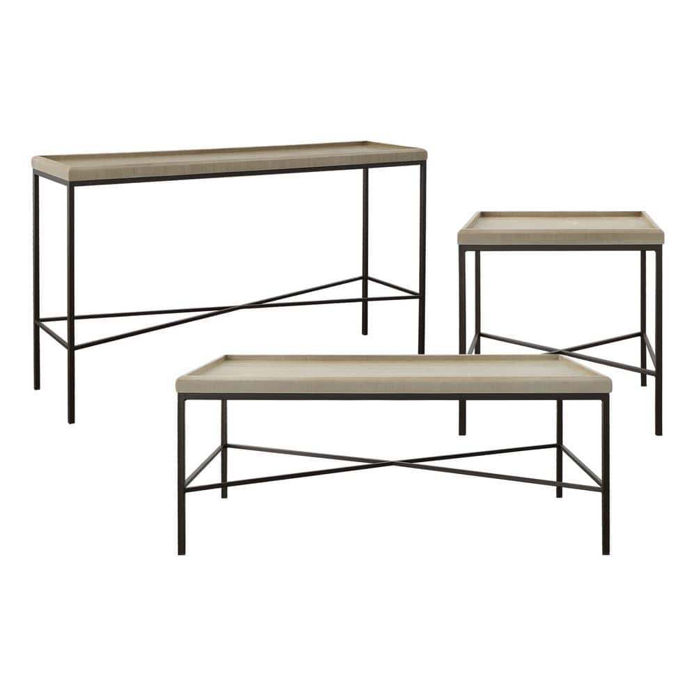 Emitt 32 in. Natural Rectangle MDF Coffee Table, End Table Sofa Table